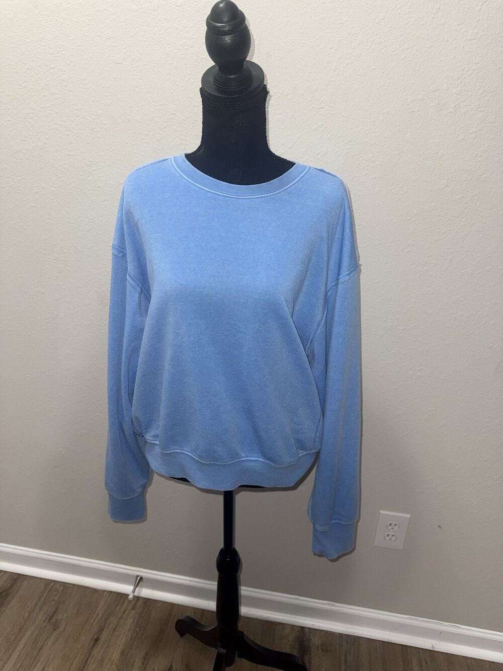 Double Zero Blue Crewneck Sweatshirt Pullover Women's Large Cozy
